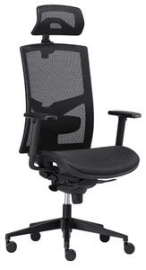 Kancelářská ergonomická židle GAME - celosíť, černá