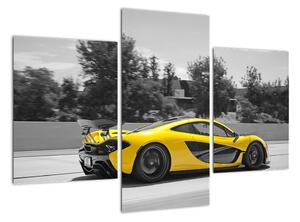 Žluté sportovní auto - obraz (90x60cm)