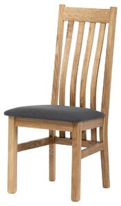 Dřevěná jídelní židle, potah antracitově šedá látka, masiv dub, přírodní odstín - C-2100 GREY2