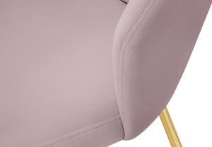 Růžová sametová jídelní židle MICADONI COBRA