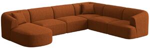 -25 % Dny MOMENTI– Cosmopolitan Design Terakotově oranžová čalouněná rohová pohovka Campi 330 cm, pravá
