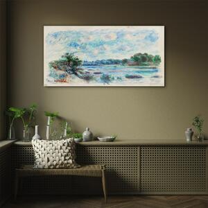 Obraz na skle Obraz na skle Řeka lesní obloha