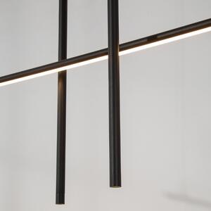 Černé kovové závěsné LED světlo Nova Luce Elettra 110 cm