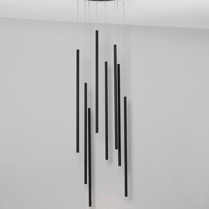Černé kovové závěsné LED světlo Nova Luce Elettra 40 cm