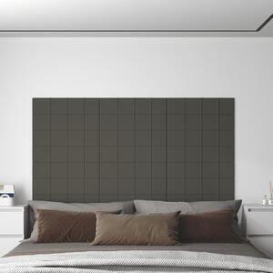 Nástěnné panely 12 ks tmavě šedé 60 x 15 cm samet 1,08 m²