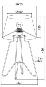 ACA DECOR Stolní lampa ATMOS max. 60W/E27/230V/IP20