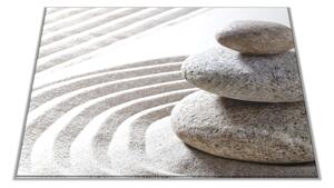 Skleněné prkénko světlé zen kameny - 30x20cm