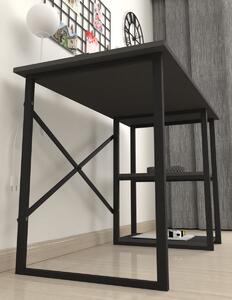 Psací stůl s policemi 60x120 cm BUSTOS antracit/černá