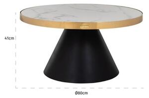 Bílý mramorový konferenční stolek Richmond Odin 80 cm