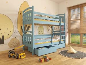 Patrová postel Adaš Barva dřeva: Modrá, Rozměry: 80x180