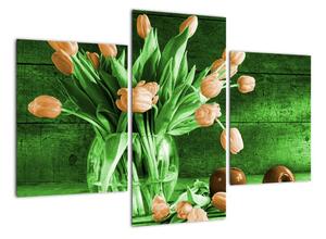 Tulipány ve váze - obraz (90x60cm)