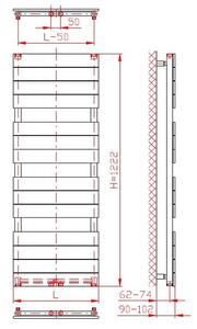 EBS Daren Radiátor kombinovaný, 60x122,1cm, bílá