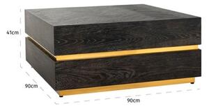 Černo zlatý dubový konferenční stolek Richmond Blackbone 90 x 90 cm II