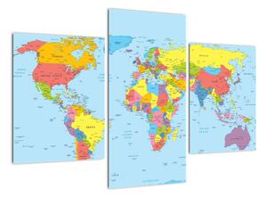 Mapa světa - obraz (90x60cm)