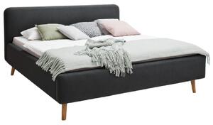 Antracitově šedá látková dvoulůžková postel Meise Möbel Mattis 160 x 200 cm