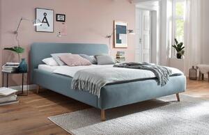 Meise Möbel Světle modrá látková dvoulůžková postel Mesie Möbel Mattis 160 x 200 cm