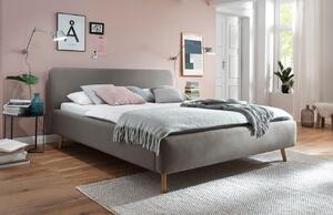 Šedo hnědá látková dvoulůžková postel Meise Möbel Mattis 180 x 200 cm