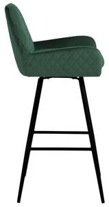 Zelená sametová barová židle Richmond Linsey 81,5 cm