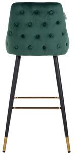Zelená sametová barová židle Richmond Imani 77 cm