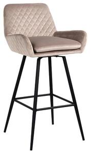 Béžová sametová barová židle Richmond Linsey 81,5 cm