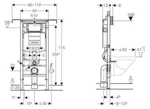 Geberit Modul do jádra, tlačítko bílé, zvukoizolační deska GDS112SET1 1 set