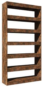 Knihovna/dělicí stěna kouřový dub 100x30x198cm kompozitní dřevo