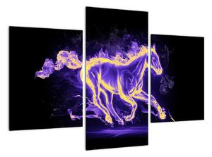 Abstraktní obraz hořícího koně (90x60cm)