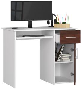 Designový psací stůl MELANIA90, bílý / wenge