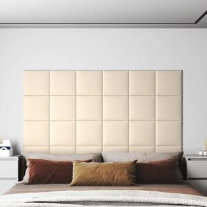 Nástěnné panely 12 ks krémové 30 x 30 cm samet 1,08 m²