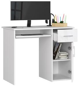 Designový psací stůl MELANIA90, bílý / bílý lesk