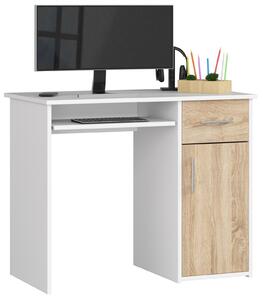 Designový psací stůl MELANIA90, bílý / dub Sonoma