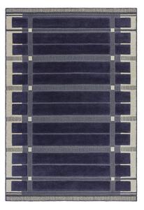 Tmavě modrý/béžový ručně tkaný vlněný koberec 120x170 cm – Asiatic Carpets