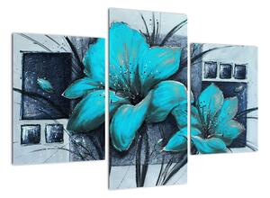 Obraz modré květiny (90x60cm)