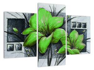 Obraz zelené květiny (90x60cm)