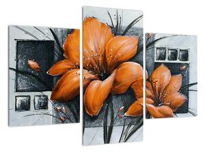 Obraz oranžové květiny (90x60cm)