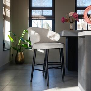 Bílá látková barová židle Richmond Indigo 78 cm