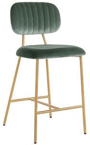 Světle zelená sametová barová židle Richmond Xenia 65 cm