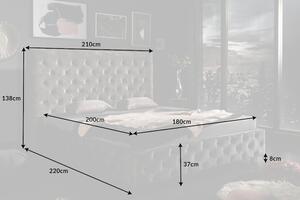 Designová postel Laney 180 x 200 cm olivově šedý samet - Skladem