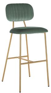 Světle zelená sametová barová židle Richmond Xenia 79 cm