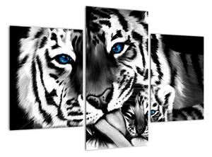Tygr s mládětem, obraz (90x60cm)