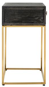 Černo zlatý dubový noční stolek Richmond Blackbone 50 x 40 cm