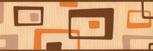 Samolepící bordura abstrakt hnědo-oranžový 69031 5 m x 6,9 cm IMPOL TRADE
