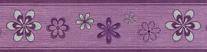 Samolepící bordura květy fialovo-stříbrné 50012 5 m x 5 cm IMPOL TRADE