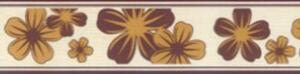Samolepící bordura květy okrově-hnědé 50031 5 m x 5 cm IMPOL TRADE