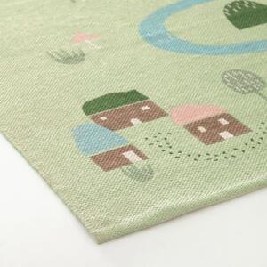 Zelený bavlněný koberec Kave Home Llaru 90 x 130 cm