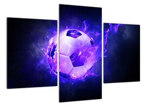 Hořící fotbalový míč - obraz (90x60cm)