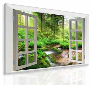 3D obraz okno do lesa Velikost (šířka x výška): 50x40 cm