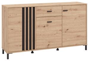 ŠIROKÁ KOMODA, černá, dub artisan, 157/90/40 cm Hom`in - Komody na nožičkách