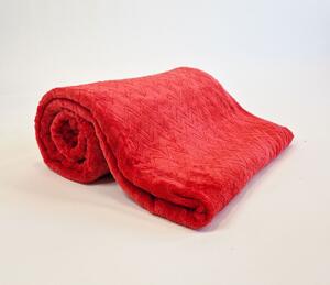 Jahu Deka mikroplyš s texturou 150 x 200 cm Barva: červená - šipka