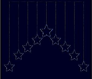 Vánoční LED závěs s 9 hvězdami ve tvaru V, 1,3m, různé barvy na výběr Barva: Modrá
